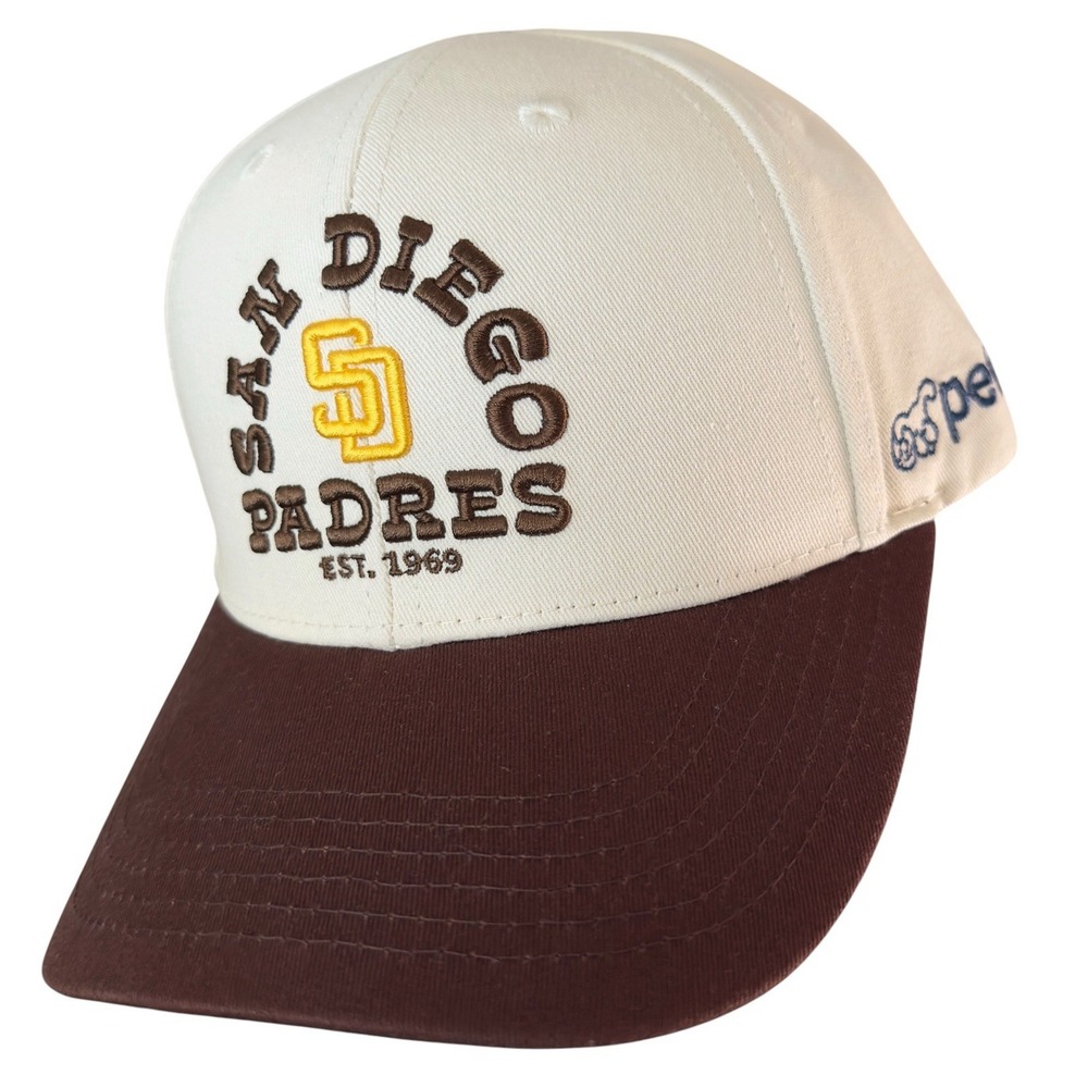 San Diego Padres MLB Adjustable Cap Hat White Brown Yellow Est. 1969